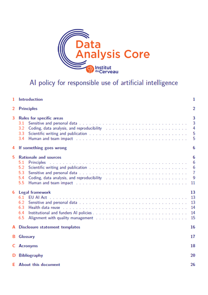 Cover of the DAC AI policy